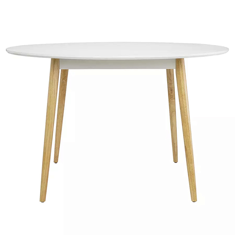 Круглый обеденный стол на 4-х ножках Round Dining Table Mateo Черный Белый в Уфе | Loft Concept 