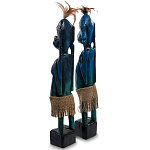 Комплект из 2-х деревянных статуэток Asmat Statuettes Dark Blue варинант исполнения - 5 | Loft Concept в Уфе