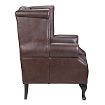 Кресло из натуральной кожи на 4-х деревянных ножках из массива бука Thomas Armchair brown варинант исполнения - 2 | Loft Concept в Уфе