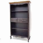 Стеллаж книжный из массива березы черного цвета с состаренным эффектом Vintage варинант исполнения - 2 | Loft Concept в Уфе