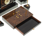 Настольный письменный набор с часами из природного камня обсидиана Royal Stone варинант исполнения - 4 | Loft Concept в Уфе