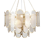 Люстра с многослойным эффектом из овальных элементов из непрозрачного стекла Conformation варинант исполнения - 1 | Loft Concept в Уфе