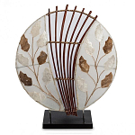 Настольная лампа из перламутра и дерева на подставке Indonesian Petal варинант исполнения - 1 | Loft Concept в Уфе