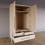 Шкаф платяной Primo с выдвижными ящиками шпон Черный дуб варинант исполнения - 4 | Loft Concept в Уфе