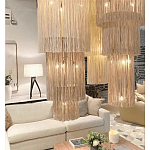 Люстра круглая трехъярусная из бахромы Milk Gradient Braided Fringe варинант исполнения - 4 | Loft Concept в Уфе