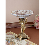 Чаша с цветочным орнаментом на ножке в виде бронзового ангела Eden Garden варинант исполнения - 5 | Loft Concept в Уфе