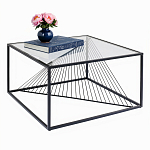 Журнальный стол черный с столешницей из прозрачного закаленного стекла Dynamics варинант исполнения - 2 | Loft Concept в Уфе