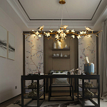 Люстра в виде золотой ветки с цветами и птичками Marvelous Garden варинант исполнения - 5 | Loft Concept в Уфе