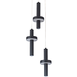 Каскадный светильник с 3-мя плафонами Flos Black Metal Acrylic Trio Hanging Lamp варинант исполнения - 2 | Loft Concept в Уфе