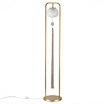 Торшер с шарообразным плафоном из белого стекла с подвеской из камня и длинной кисточкой Agatelle варинант исполнения - 1 | Loft Concept в Уфе