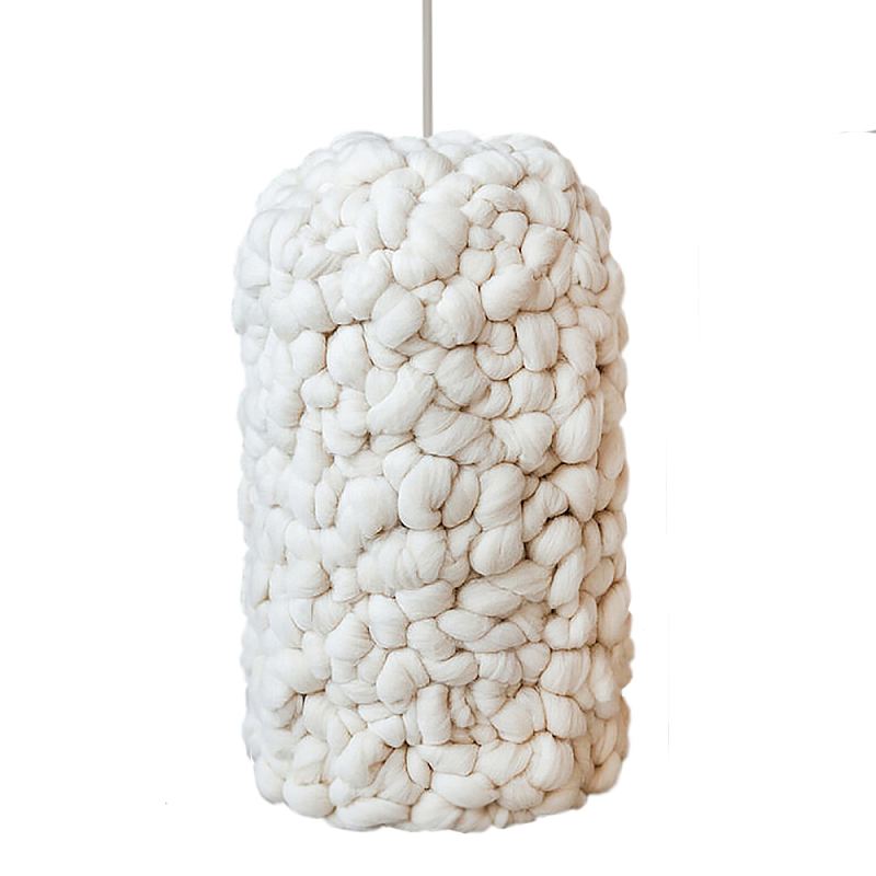 Вязаный Светильник Wool Knitted Lamp Elongated Shape Бежевый Вязаный Светильник Wool Knitted Lamp Elongated Shape Бежевый в Уфе | Loft Concept