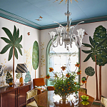 Обои с вышивкой ручной работы Mughal Trees Original colourway on linen варинант исполнения - 6 | Loft Concept в Уфе