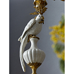 Подсвечник белый Попугай из фарфора с бронзовыми элементами Eden Garden варинант исполнения - 6 | Loft Concept в Уфе