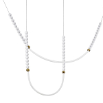 Подвесной светильник с 3-мя изогнутыми плафонами и белыми декоративными шариками PEARLS Suspension варинант исполнения - 1 | Loft Concept в Уфе