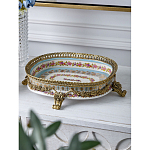 Чаша с цветочным орнаментом на бронзовых ножках Eden Garden варинант исполнения - 3 | Loft Concept в Уфе