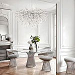 Люстра подвесная с прозрачными стеклянными подвесками в форме капель Диаметр 80 см Droplet Chandelier варинант исполнения - 11 | Loft Concept в Уфе