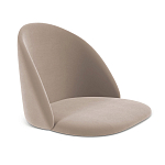 Барный стул со спинкой и металлической подставкой на 4-х деревянных ножках Бежевый Велюр Vendramin Chair варинант исполнения - 2 | Loft Concept в Уфе