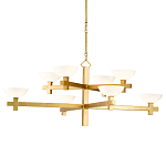 Люстра золотая с 8-ю молочными плафонами в виде чаши Tiers of Clear Lines варинант исполнения - 1 | Loft Concept в Уфе