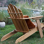 Уличное кресло из массива акации Adirondack Wooden Chair Natural варинант исполнения - 7 | Loft Concept в Уфе