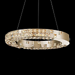 Люстра золотая в форме кольца с мозаичным хрустальным оформлением Sparks of Crystal варинант исполнения - 2 | Loft Concept в Уфе