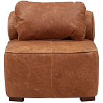 Кожаное модульное кресло коричневое без подлокотников с подушкой Coul Leather Modular Armchair варинант исполнения - 2 | Loft Concept в Уфе