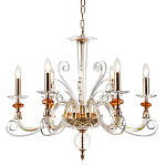 Люстра с 6-ю лампочками и изогнутыми прозрачными элементами из стекла Twisted Glass Candles Chandelier варинант исполнения - 1 | Loft Concept в Уфе