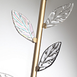 Бра с золотистой вертикальной трубкой и декоративными прозрачными листьями из стекла Sylva  варинант исполнения - 6 | Loft Concept в Уфе