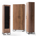 Шкаф-витрина в стиле лофт с чёрной стеклянной дверью Urban Style Space 2 варинант исполнения - 4 | Loft Concept в Уфе