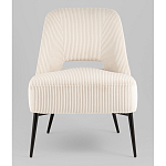 Кресло лаунж Бостон велюр рельефный молочный на черных ножках варинант исполнения - 4 | Loft Concept в Уфе