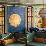 Обои ручная роспись Tsukimi Original colourway on gilded silk with antiquing варинант исполнения - 1 | Loft Concept в Уфе