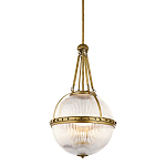 Подвесной светильник с рифленым стеклянным плафоном в форме шара Kichler варинант исполнения - 1 | Loft Concept в Уфе
