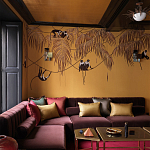 Обои с вышивкой ручной работы Étienne Original colourway on wool sateen варинант исполнения - 2 | Loft Concept в Уфе