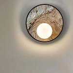 Бра круглое с каменным диском в металлической раме Sandstone Painting варинант исполнения - 4 | Loft Concept в Уфе