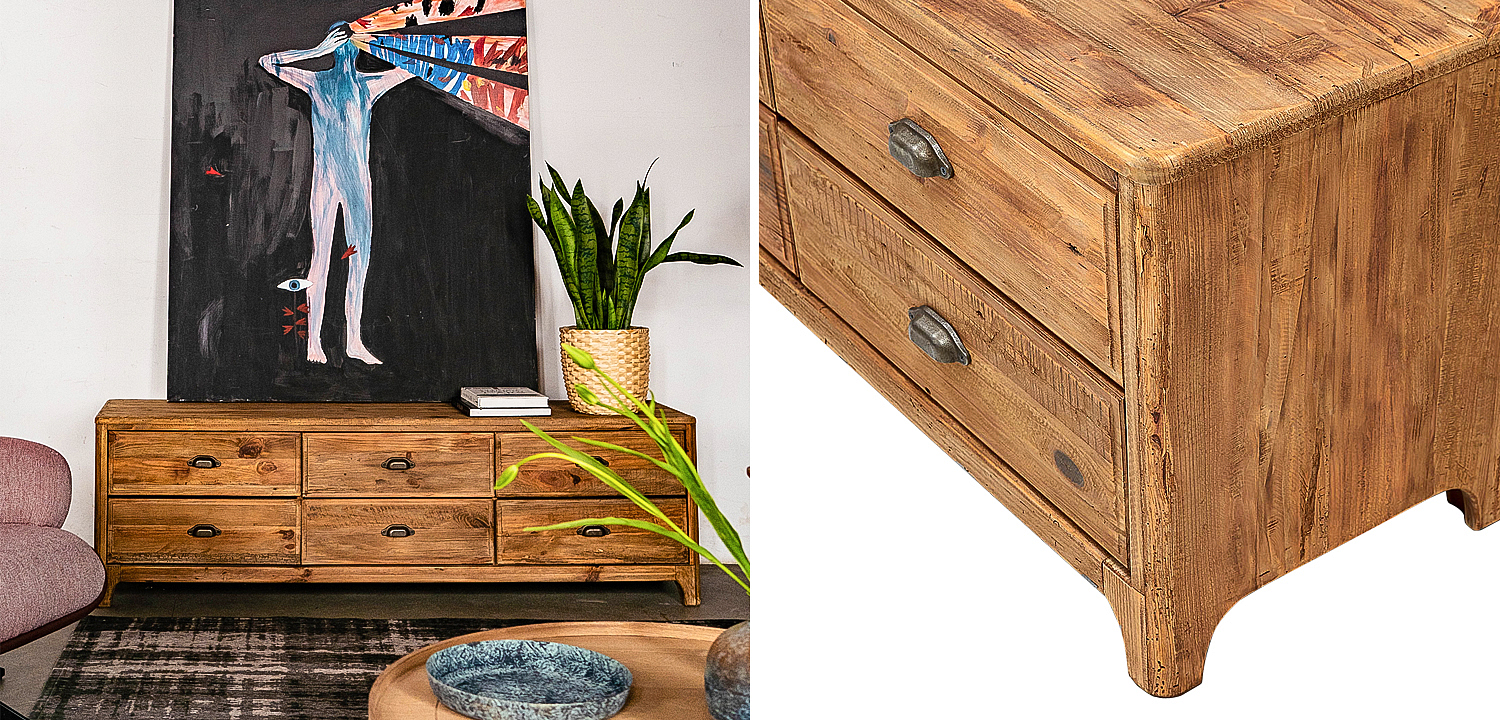TV-тумба в стиле лофт из массива сосны Pauley Loft TV Stand TV-тумба в стиле лофт из массива сосны Pauley Loft TV Stand - Loft-Concept в Уфе