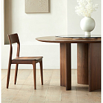 Стол обеденный круглый с двойной столешницей Walnut Wood Table варинант исполнения - 1 | Loft Concept в Уфе