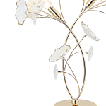 Настольная лампа с изогнутыми золотыми ветвями и белыми лепестками Wintery flovers варинант исполнения - 1 | Loft Concept в Уфе