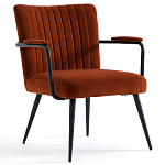 Кресло бархатное с подлокотниками на металлическом каркасе Oriel Retro Armchair варинант исполнения - 1 | Loft Concept в Уфе