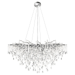 Люстра подвесная с прозрачными стеклянными подвесками в форме капель Диаметр 100 см Droplet Chandelier варинант исполнения - 12 | Loft Concept в Уфе