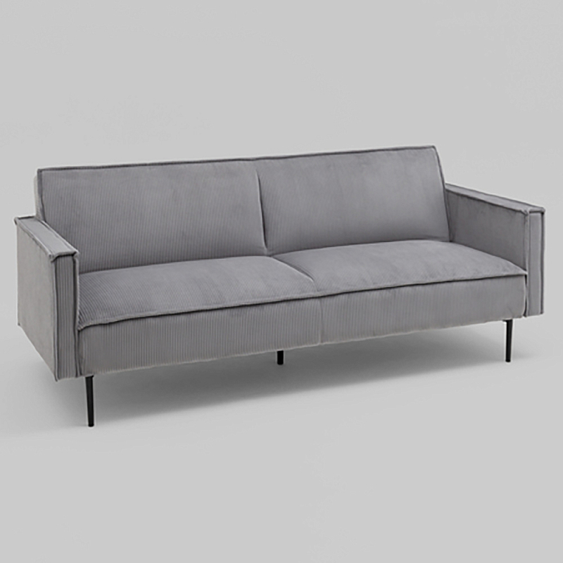 Диван современный вельветовый прямой Worcester Серый Серый Черный в Уфе | Loft Concept 