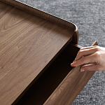 Прикроватный деревянный столик с 2-мя ящиками Moon Walnut Furniture варинант исполнения - 9 | Loft Concept в Уфе