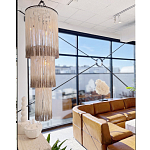 Люстра круглая трехъярусная из бахромы Milk Gradient Braided Fringe варинант исполнения - 3 | Loft Concept в Уфе