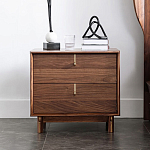 Прикроватный деревянный столик с ящиками Moon Walnut Furniture варинант исполнения - 2 | Loft Concept в Уфе