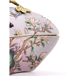 Шкатулка фиолетового цвета с рисунком бабочек и крышкой с фигуркой птицы на ветке Eden Garden варинант исполнения - 5 | Loft Concept в Уфе