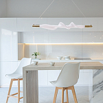 Люстра горизонтальная с волнистым белым плафоном Golden Swirl варинант исполнения - 11 | Loft Concept в Уфе