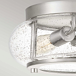 Потолочный светильник цвета никель с плафоном из прозрачного фактурного стекла Quoizel варинант исполнения - 2 | Loft Concept в Уфе