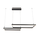 Подвесной светильник светодиодный с 2-мя черными прямоугольными плафонами из алюминия и акрила с пультом для регулировки света Smeragde Light Black варинант исполнения - 1 | Loft Concept в Уфе