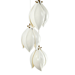 Подвесной светильник светодиодный с 6-ю белыми плафонами в виде цветов Flower Light Gold варинант исполнения - 3 | Loft Concept в Уфе