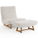 Кресло с обивкой букле Lino White  Boucle Armchair варинант исполнения - 6 | Loft Concept в Уфе