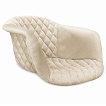 Барный стул со спинкой и подлокотниками на 4-х деревянных ножках Кремовый Велюр Ava Charm варинант исполнения - 2 | Loft Concept в Уфе