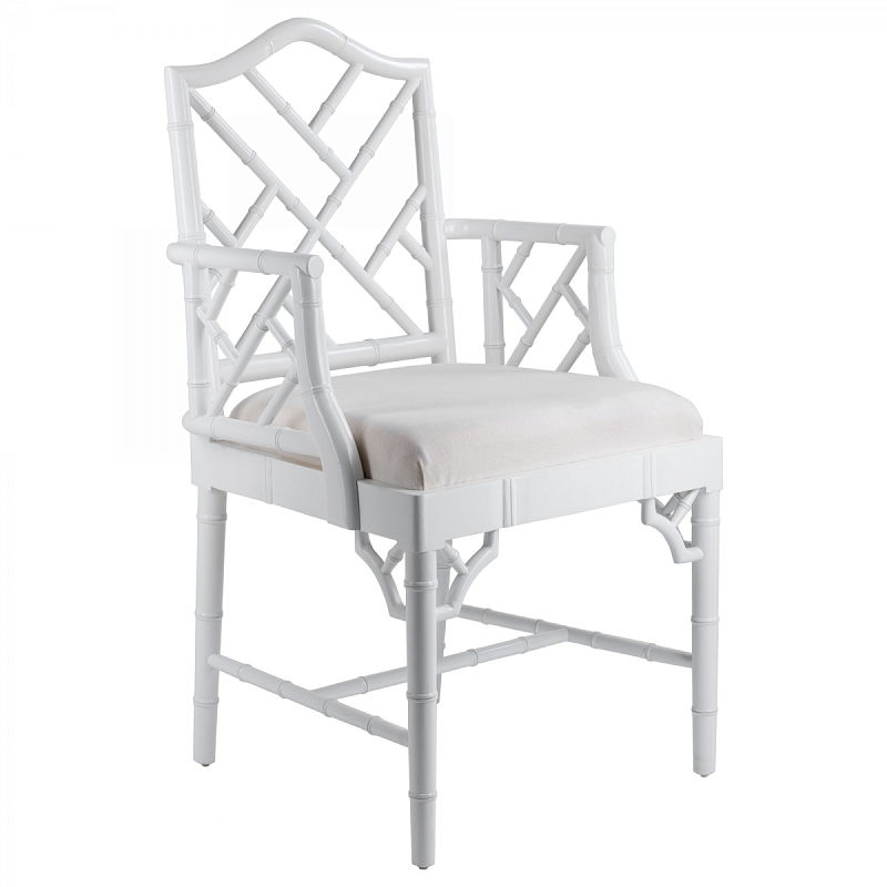 White Chippendale Arm Chair Белый в Уфе | Loft Concept 